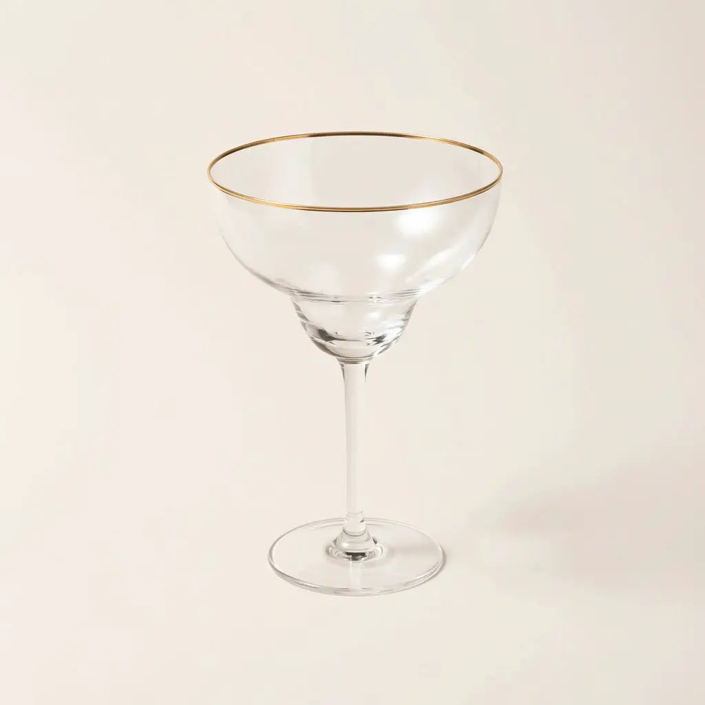 Gold Rim Margarita Coupe Glasses Kitchen & Dining Coupe Glasses