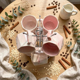 Pearl Marble Octagon Mugs – Set of 6 Kitchen & Dining Mugs