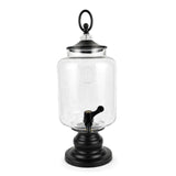 Luxury Ribbed Glass Juice Dispenser Set 7pc Kitchenware Serving Pitchers & Carafes