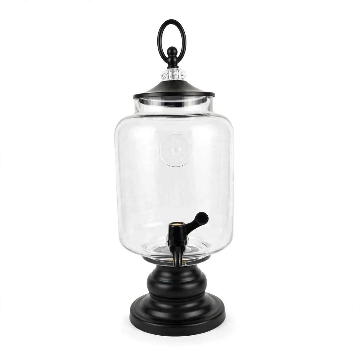 Luxury Ribbed Glass Juice Dispenser Set 7pc Kitchenware Serving Pitchers & Carafes