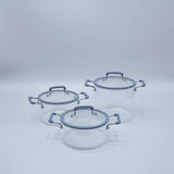 Borosilicate Glass Soup Pot Set 4pc Kitchenware Stock Pots