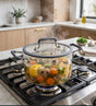 Borosilicate Glass Soup Pot Set 4pc Kitchenware Stock Pots