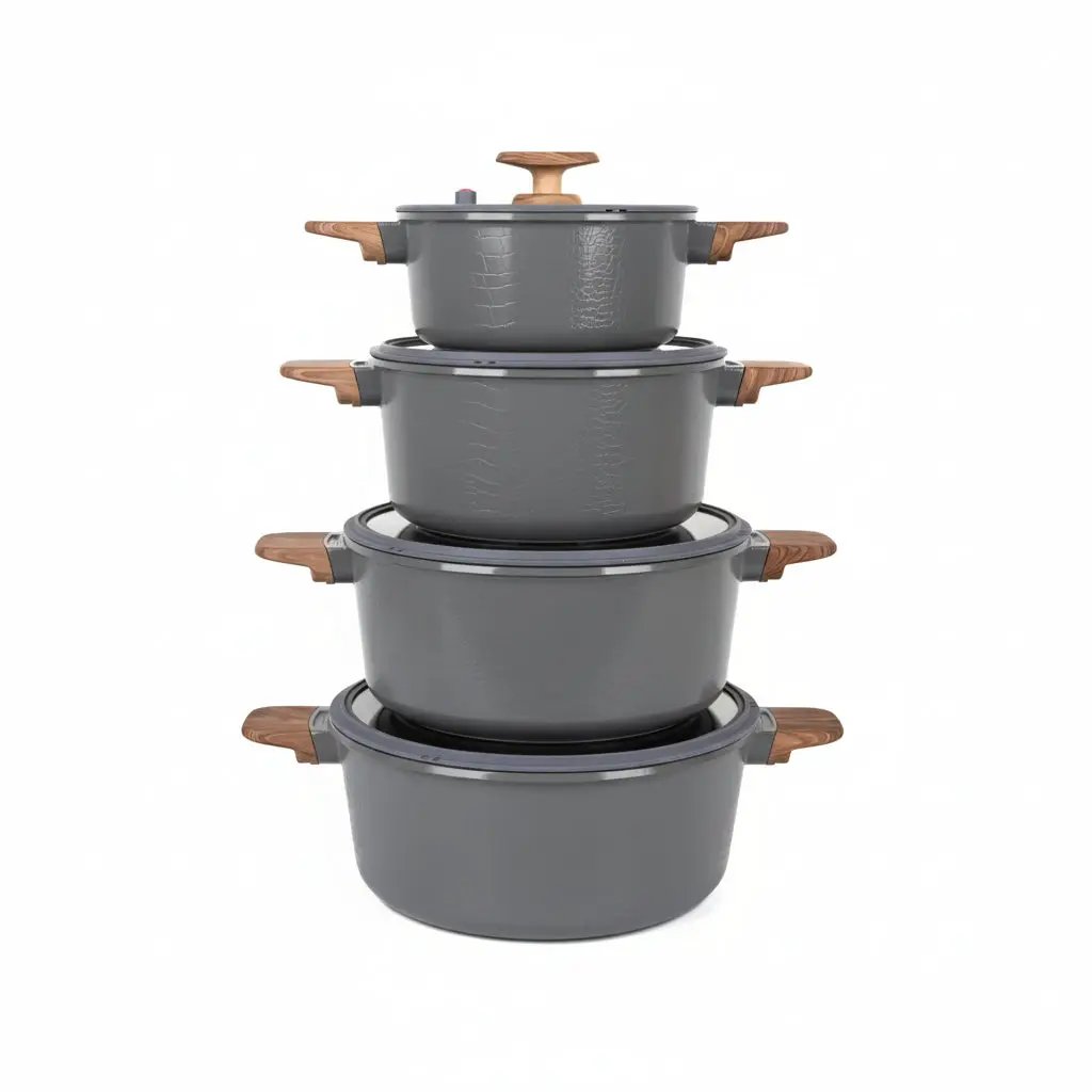 MGC Crocodile Ceramic Non-Stick Pot Set 9pc Kitchenware Cookware Sets