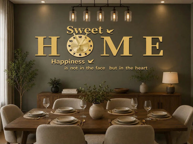 Gold Acrylic DIY Wall Clock Home Decor Wall Clocks