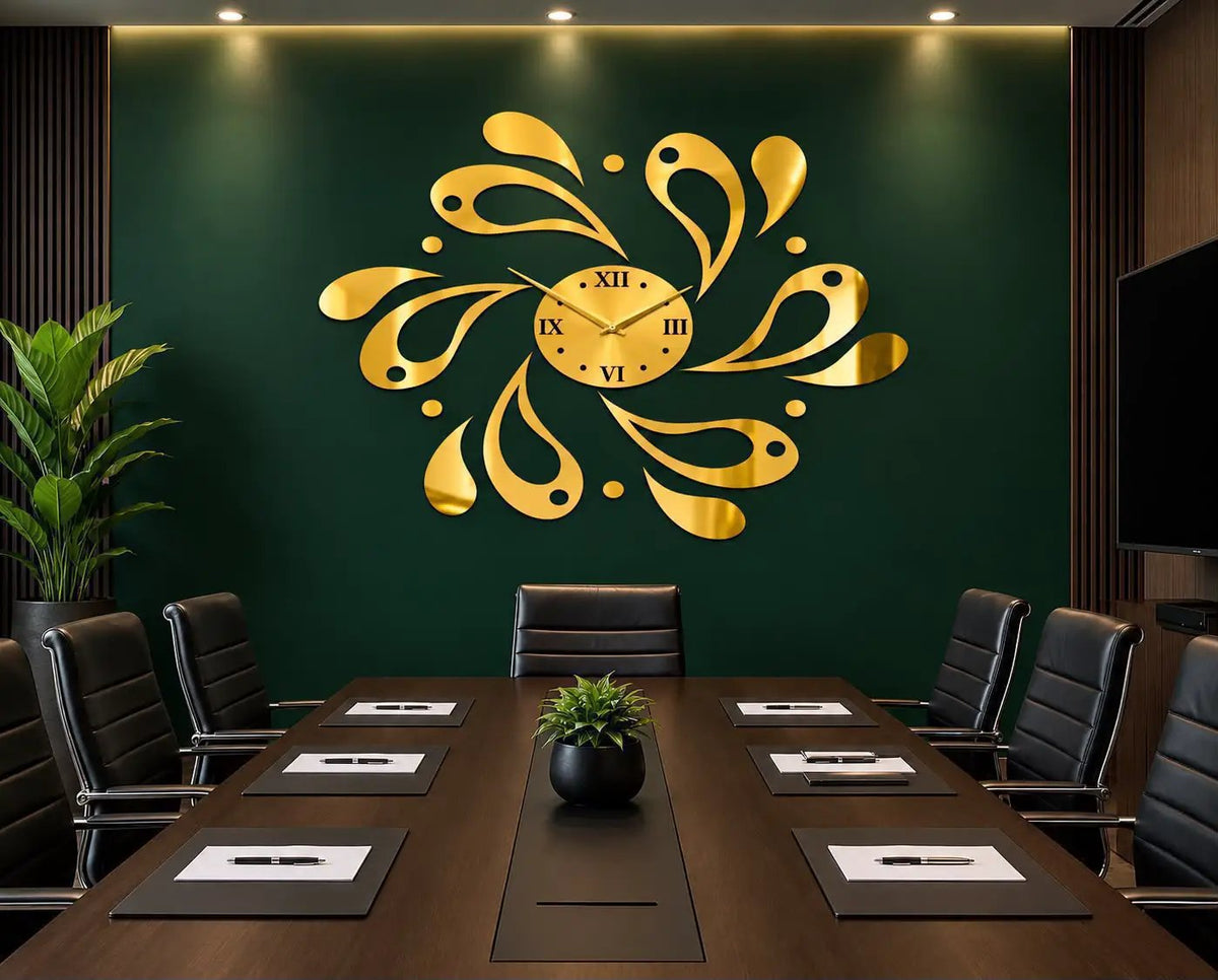 Gold Acrylic DIY Wall Clock Home Decor Wall Clocks