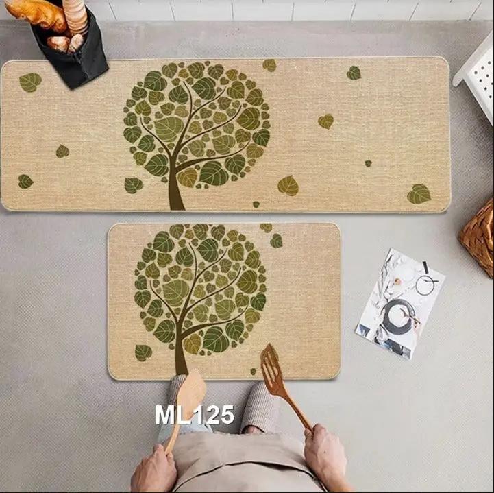 2PCS Anti-Slip Rubber Kitchen Mat Set Kitchen & Dining Rugs