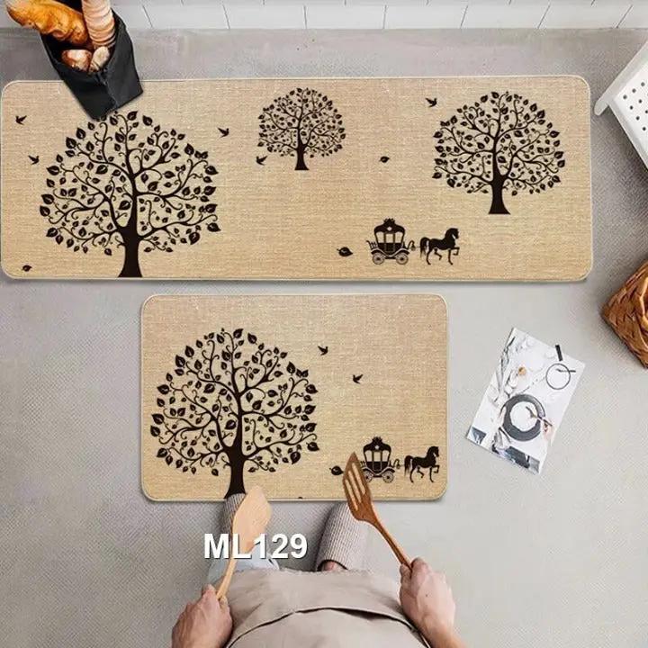 2PCS Anti-Slip Rubber Kitchen Mat Set Kitchen & Dining Rugs