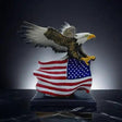 American Bald Eagle with Flag Resin Figurine Home Décor Figurines