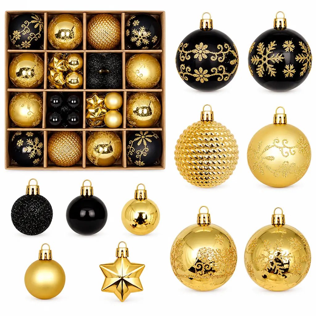 36-Piece Assorted Christmas Ball Ornaments Christmas Tree Ornaments Holiday Ornaments