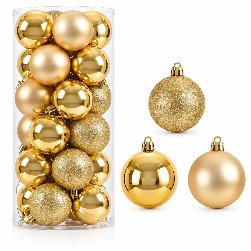 8cm Christmas Ball Ornaments Set Of 24 Christmas Tree Ornaments Holiday Ornaments
