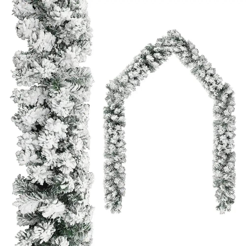 2.7m Snow-Flocked Christmas Pine Garland Christmas Garlands Garlands
