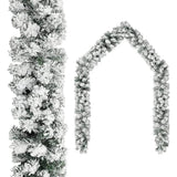 2.7m Snow-Flocked Christmas Pine Garland Christmas Garlands Garlands