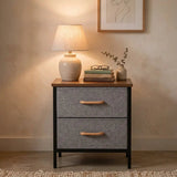 Modern 2-Drawer Bedside Storage Cabinet Bedside Cabinets Nightstands