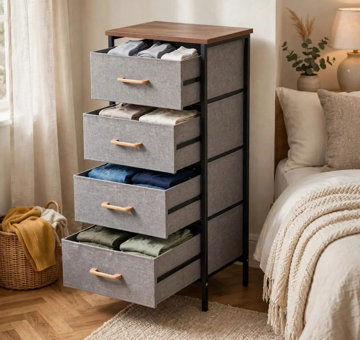 Modern 2-Drawer Bedside Storage Cabinet Bedside Cabinets Nightstands