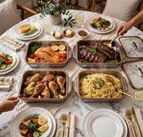 4-Piece Stainless Steel Fish Platter Set Serving Platter Set Serving Platters