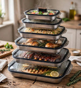 4-Piece Stainless Steel Fish Platter Set Serving Platter Set Serving Platters