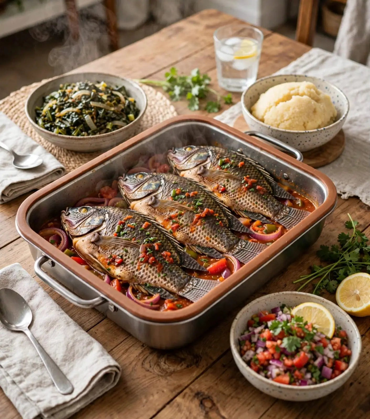 4-Piece Stainless Steel Fish Platter Set Serving Platter Set Serving Platters