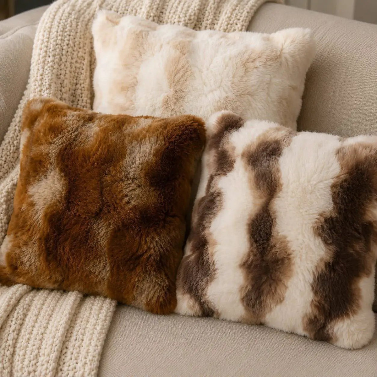 45cm Faux Rabbit Fur Cushion Cover Cushion Cover Chair & Sofa Cushion Covers