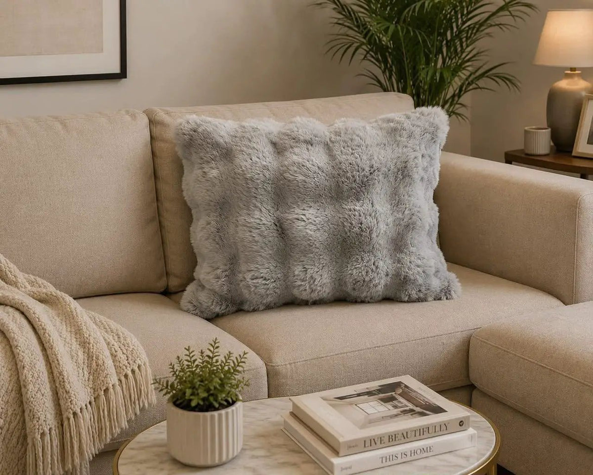 45cm Faux Rabbit Fur Cushion Cover Cushion Cover Chair & Sofa Cushion Covers