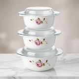 3-Piece Glass Casserole Serving Bowl Set Serving Bowl Set Serving Bowls