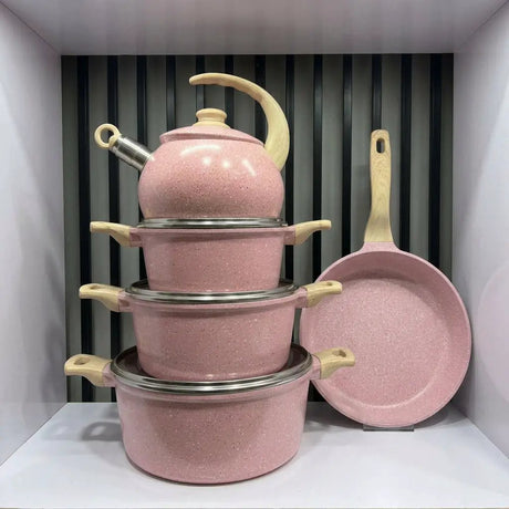 11-Piece Granite Cookware Set With Kettle Cookware Set Cookware Sets