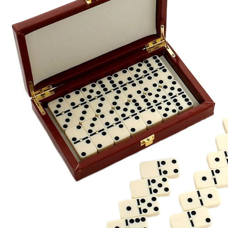 28-Piece Dominoes Set With Leatherette Case Dominoes Game Tile Games