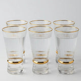 Ribbed Highball Glasses Set Of 6 Highball Glass Set Drinkware Sets