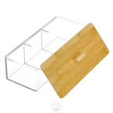 Acrylic Organizer With Bamboo Lid Storage Organizer Household Storage Containers