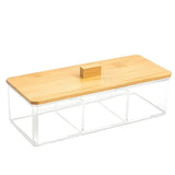 Acrylic Organizer With Bamboo Lid Storage Organizer Household Storage Containers