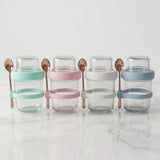 4-Piece Glass Oat Jar Set Oat Jar Set Food Storage Containers