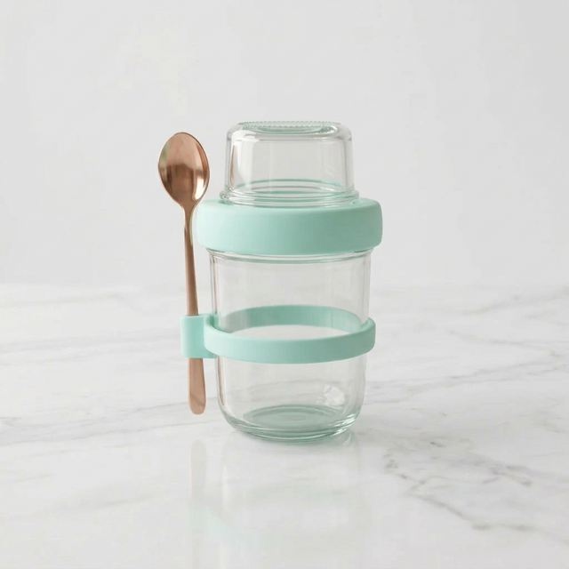 4-Piece Glass Oat Jar Set Oat Jar Set Food Storage Containers