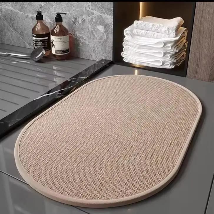 Linen Absorbent Bathroom Mat 60x40cm Bathroom Mat Bath Mats & Rugs