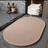 Linen Absorbent Bathroom Mat 60x40cm Bathroom Mat Bath Mats & Rugs