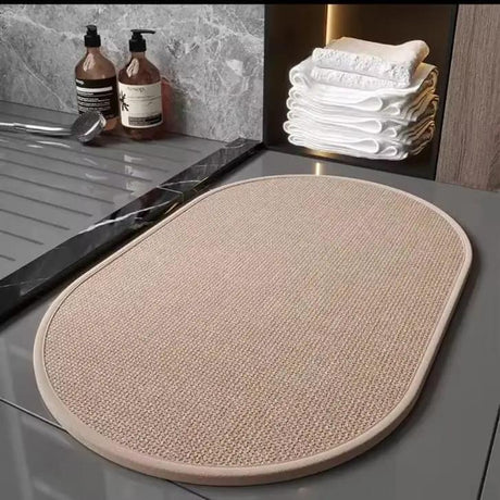 Linen Absorbent Bathroom Mat 60x40cm Bathroom Mat Bath Mats & Rugs