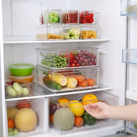 10-Piece Stackable Fridge Organizer Fridge Organizer Set Kitchen Cabinet Organizers
