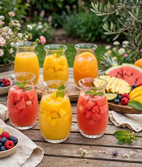 500ml Swirl Glass Juice Cups Set Of 6 Glass Drinkware Set Tumblers