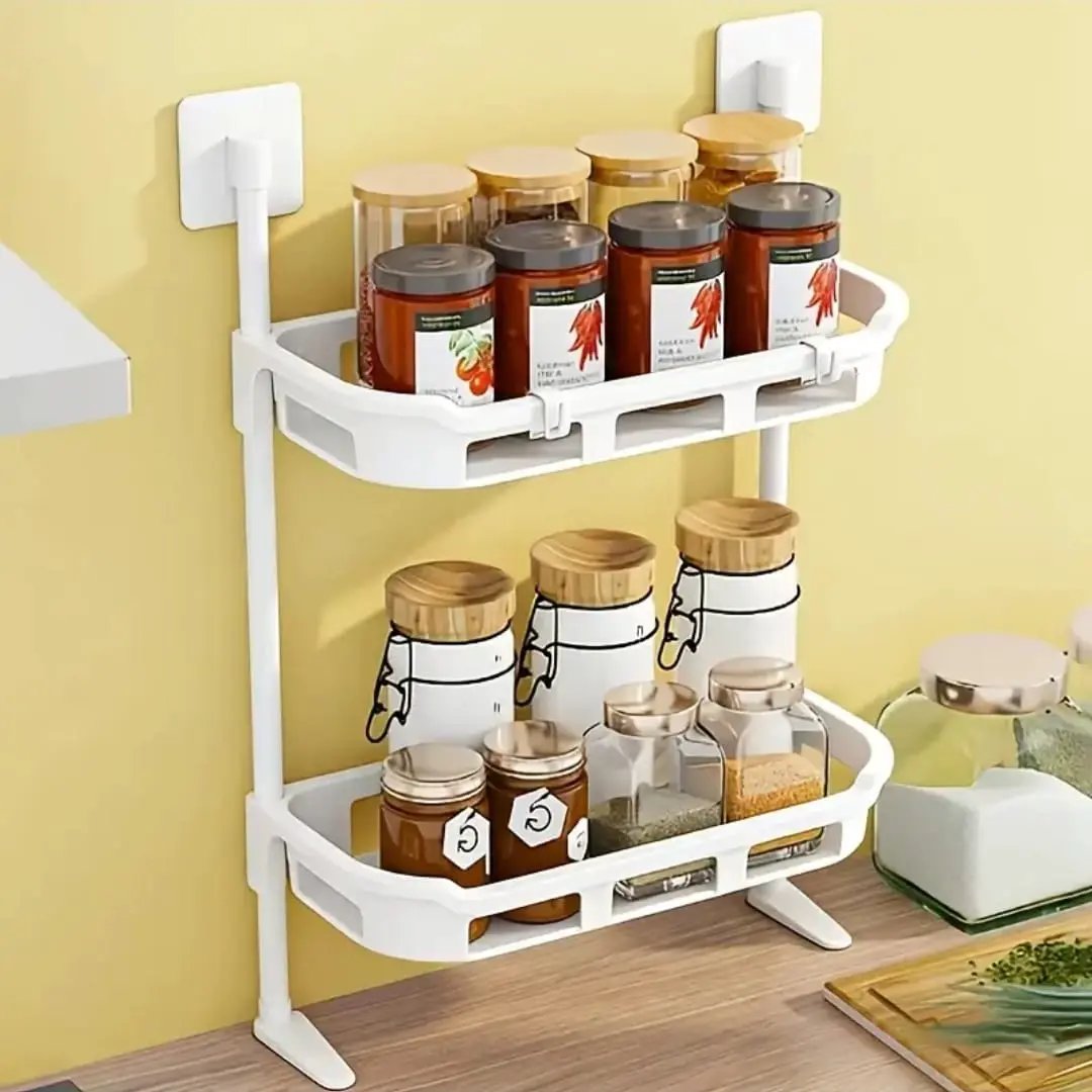 2-Layer No-Drill Multipurpose Shelf Storage Shelf Rack Wall Shelves & Ledges