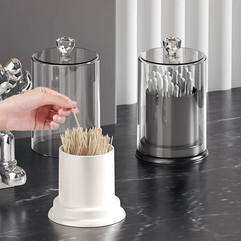 Light Luxury Toothpick And Cotton Swab Box Small Essentials Storage Box Toothpick Holders & Cases