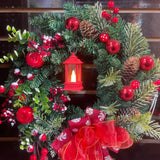 40cm Christmas Wreath With Baubles And Bow Christmas Wreath Wreaths