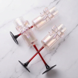 Pink Bow Champagne Flutes 180ml Set