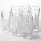 Thick-Bottomed Embossed Glass Drinking Cups, 350ml, Set of 6