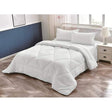 White Striped Binded Duvet Set Size 6x7 Includes Duvet Cover, Bedsheet, and 2 Pillow Cases Elegant and Comfortable