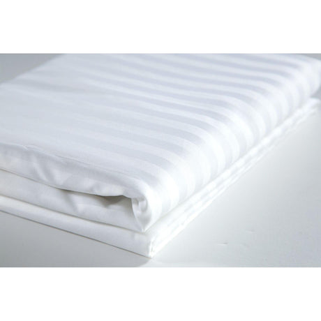 White Striped Fitted Bedsheets | Size 6 by 7 | Soft & Durable High Quality Bedding