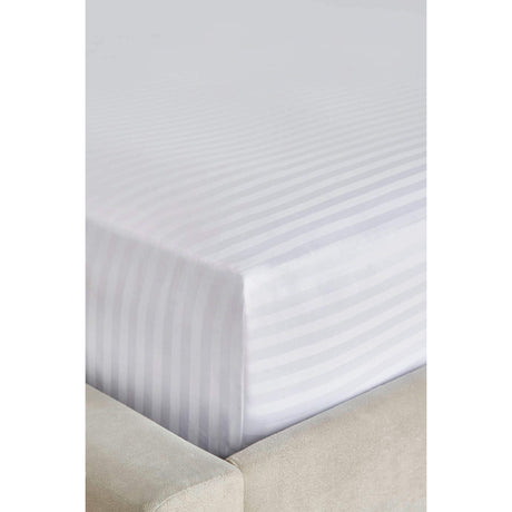 White Striped Fitted Bedsheets | Size 6 by 7 | Soft & Durable High Quality Bedding