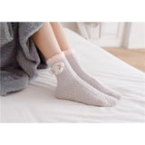 Winter Cute Fluffy Coral Fleece Sleeping Socks for Women – 2pairs