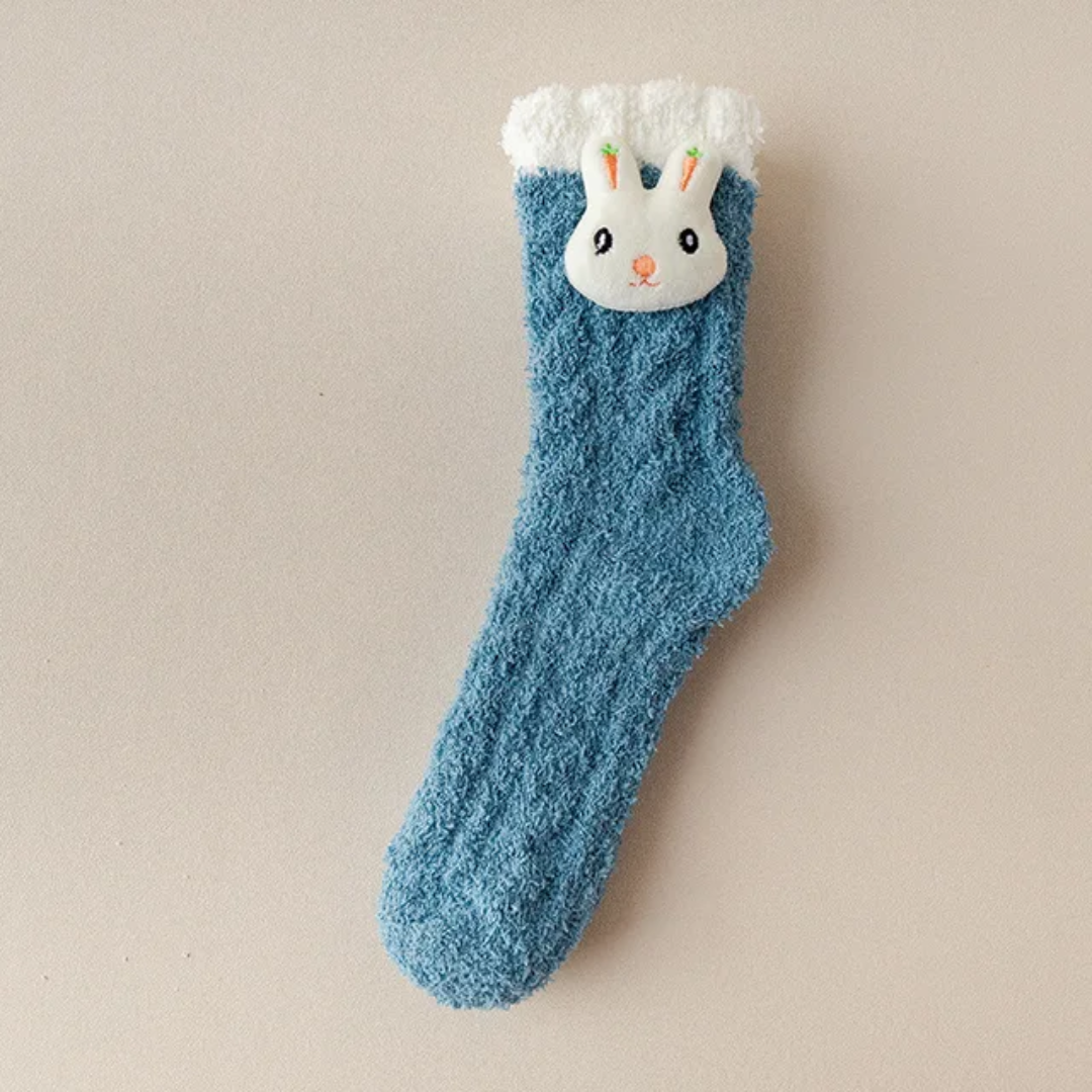 Winter Cute Fluffy Coral Fleece Sleeping Socks for Women – 2pairs