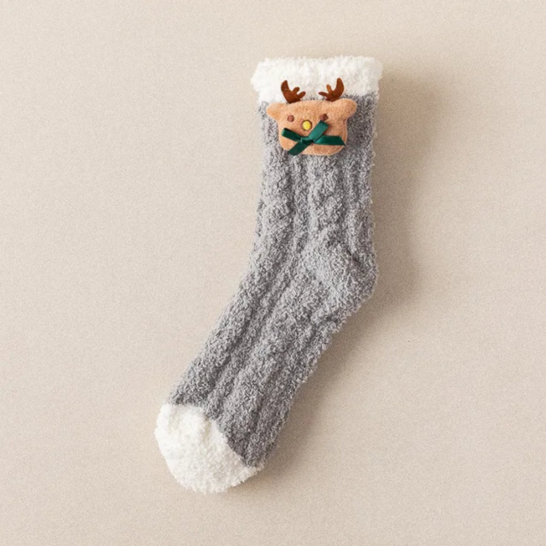 Winter Cute Fluffy Coral Fleece Sleeping Socks for Women – 2pairs