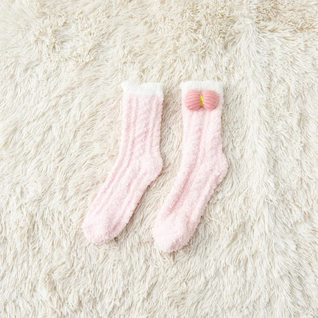 Winter Cute Fluffy Coral Fleece Sleeping Socks for Women – 2pairs