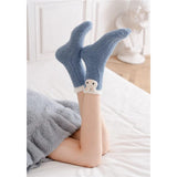 Winter Cute Fluffy Coral Fleece Sleeping Socks for Women – 2pairs