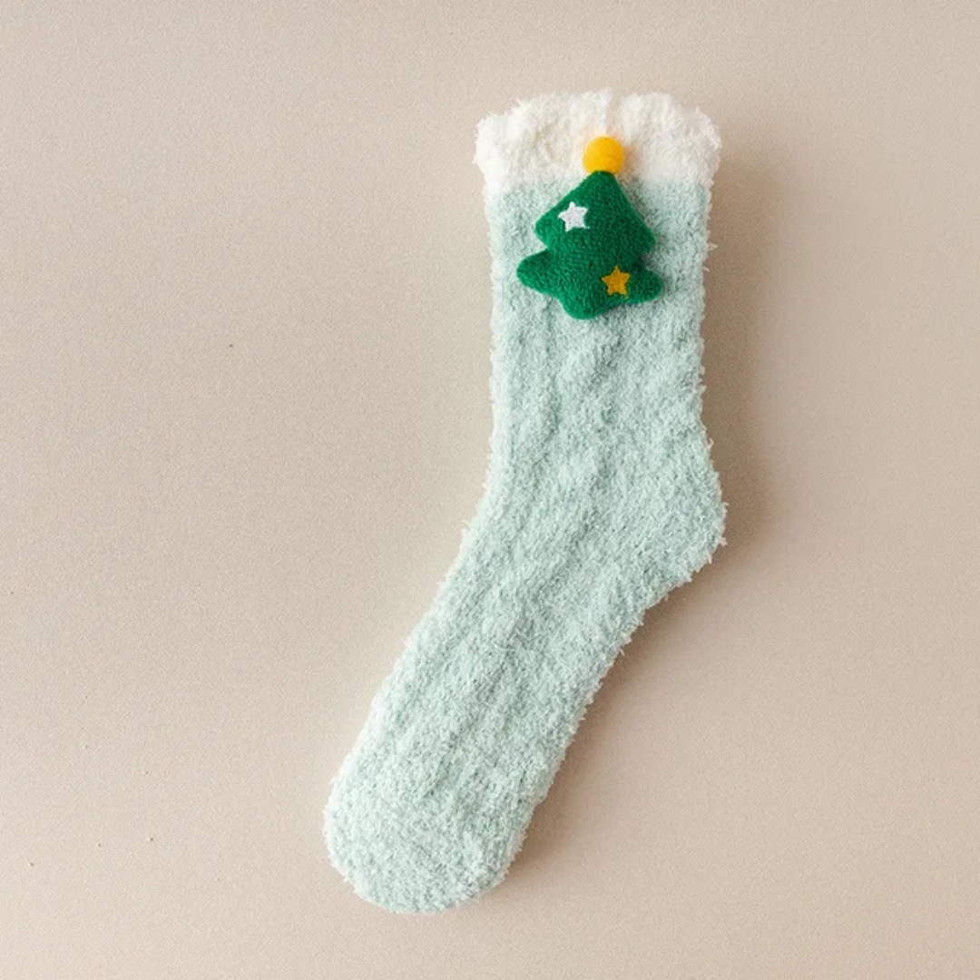 Winter Cute Fluffy Coral Fleece Sleeping Socks for Women – 2pairs